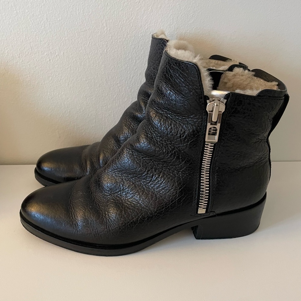 3.1 Phillip Lim Pebbled Leather Shearling Alexa Boots